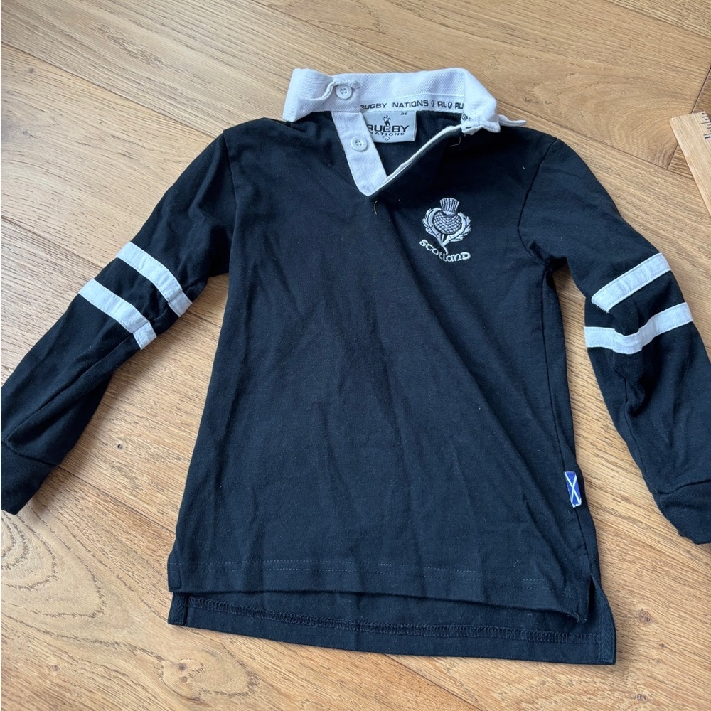Scotland rugby long sleeve polo short youth small 5/6